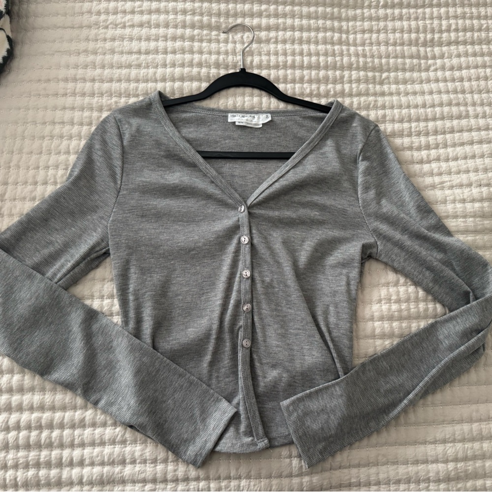 Urban Renewal Light Gray Ribbed Top